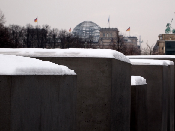 The Reichstag Over the Holocaust Memorial, Berlin, Germany